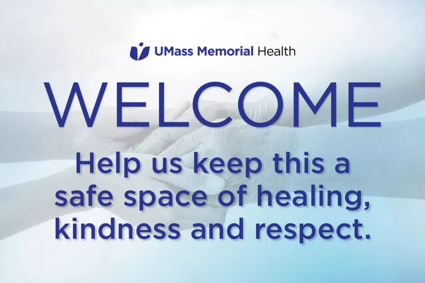 Welcome sign at hospital