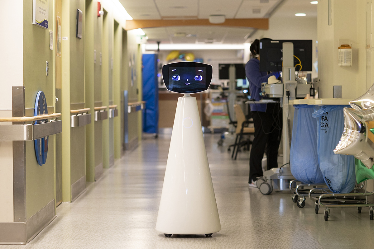 Robin the robot visits patient floors