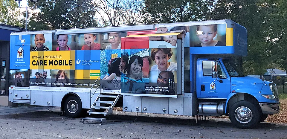 The Ronald McDonald Care Mobile at one of its changing locations.