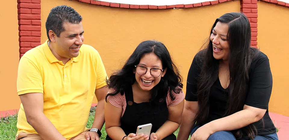 family laughing together