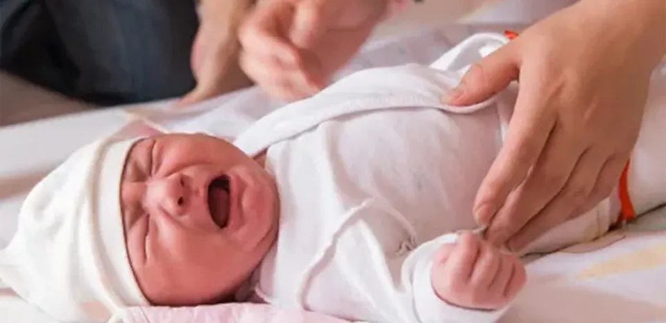 newborn baby crying