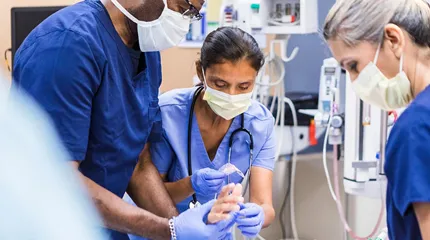 Emergency Department caregivers provide care to a patient, showcasing AI's impact on emergency department triage.