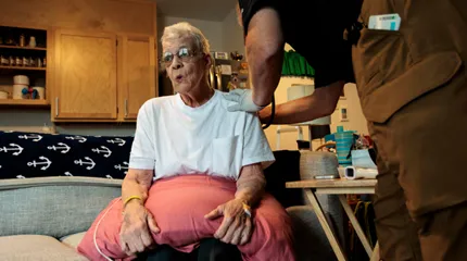 Paula Ward, a 71-year-old South Boston resident, receiving care at her home.