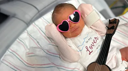 UMass Memorial Children's Medical Center Neonatal Intensive Care Unit (NICU), dressing up to mark the release of Swift's album "The Life of a Showgirl."