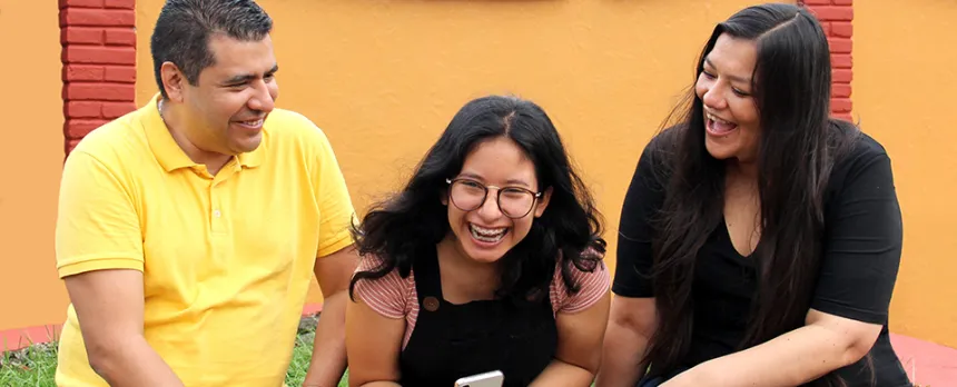 family laughing together